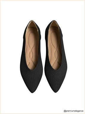 Women's Knit Ballet Flats Pointed Toe Slip On Comfortable Dressy Shoes
